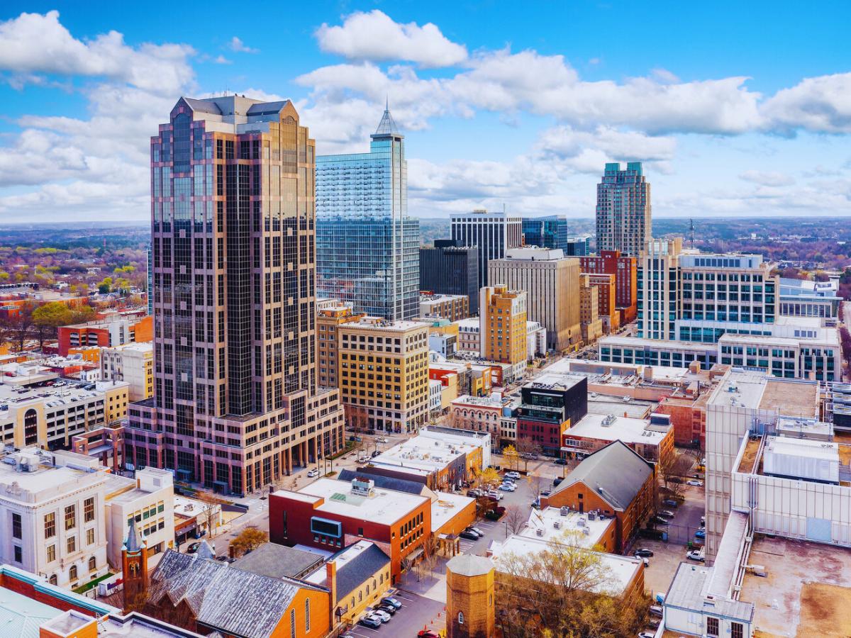 Aerial view of Raleigh, Wake County, NC